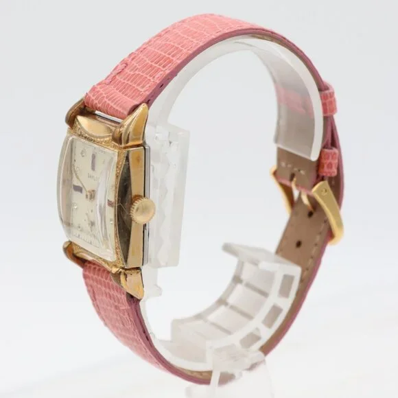 Vintage Baylor Tank Style Jeweled Dial 17 Jewel Unisex Wristwatch Swiss 10k RGP